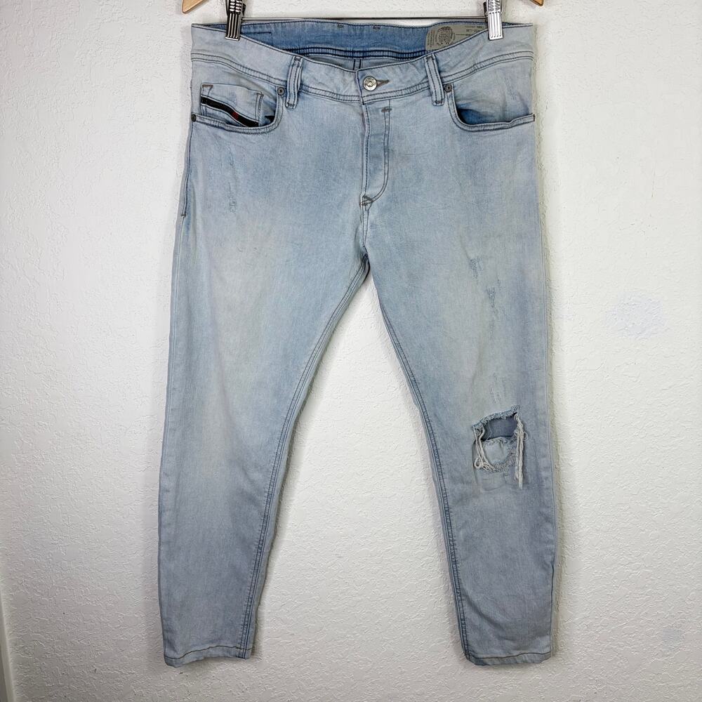 Diesel Sleenker Slim Skinny men's jeans size W 32, Length "altered", distressed